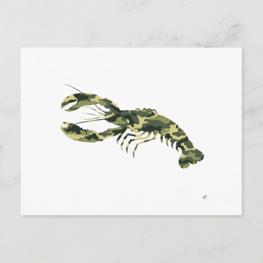 Camouflage Lobster-Silhouette Postkarte (Vorderseite)