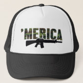 Camouflage 'MERICA Gewehr-Hut Truckerkappe (Vorderseite)