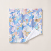 Camouflage Metallic Pink Blue Gold Abstrakt Badhandtuch Set (Waschlappen)