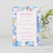 Camouflage Metallic Pink Blue Gold Abstrakt Einladung (Stehend Vorderseite)