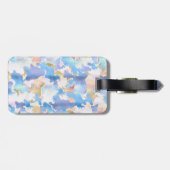 Camouflage Metallic Pink Blue Gold Abstrakt Gepäckanhänger (Rückseite horizontal)