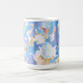 Camouflage Metallic Pink Blue Gold Abstrakt Kaffeetasse (Mittel)