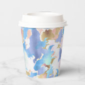 Camouflage Metallic Pink Blue Gold Abstrakt Pappbecher (Rückseite)