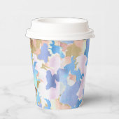 Camouflage Metallic Pink Blue Gold Abstrakt Pappbecher (Rechts)