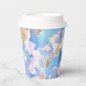 Camouflage Metallic Pink Blue Gold Abstrakt Pappbecher (Vorderseite)