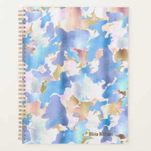 Camouflage Metallic Pink Blue Gold Abstrakt Planer