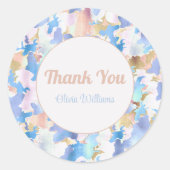 Camouflage Metallic Pink Blue Gold Abstrakt Runder Aufkleber (Vorderseite)