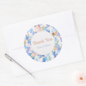 Camouflage Metallic Pink Blue Gold Abstrakt Runder Aufkleber (Umschlag)