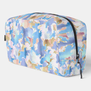 Camouflage Metallic Pink Blue Gold Abstrakt Waschbeutel