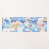 Camouflage Metallic Pink Blue Gold Abstrakt Yogamatte (Vorderseite (Horizontal))