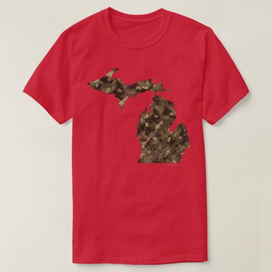 Camouflage Michigan Staat Karte Detroit Mitten T-Shirt (Design vorne)