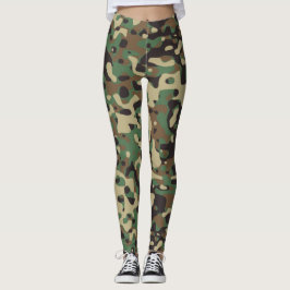 Camouflage Militär Army Green Pattern Leggings