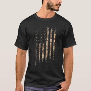 Camouflage Militärische amerikanische Flagge T-Shirt