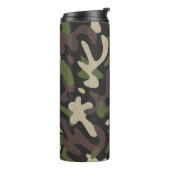 Camouflage Military Brown Green Pattern Custom Thermosbecher (Nach links gedreht)
