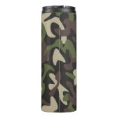 Camouflage Military Brown Green Pattern Custom Thermosbecher (Rückseite)
