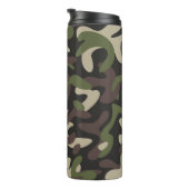 Camouflage Military Brown Green Pattern Custom Thermosbecher (Nach rechts gedreht)