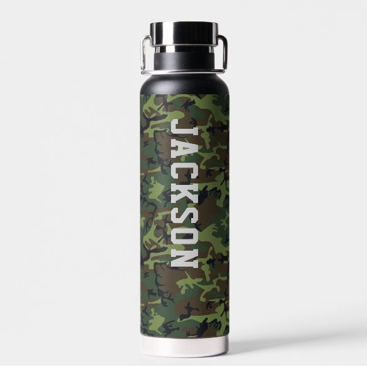 Camouflage Military Camouflage Pattern Personalisi Trinkflasche (Rückseite)