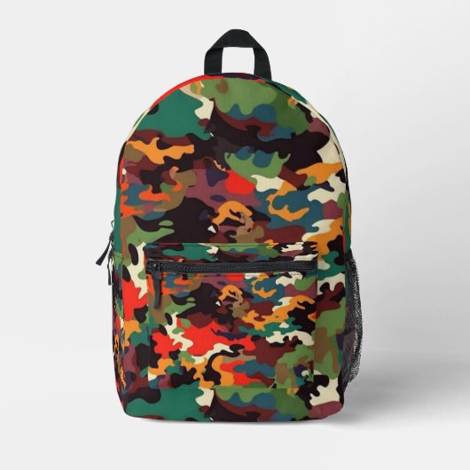 Camouflage Military pattern colorful Bedruckter Rucksack (Vorderseite)