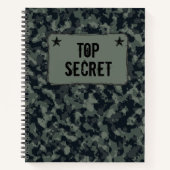 Camouflage Military Top Secret Notizblock (Vorderseite)