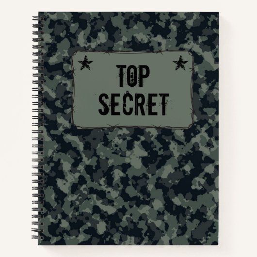 Camouflage Military Top Secret Notizblock (Vorderseite)