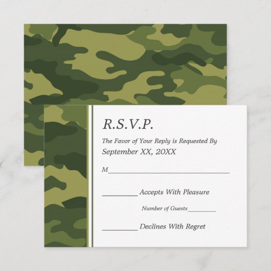Camouflage Military Wedding RSVP (Vorne/Hinten)