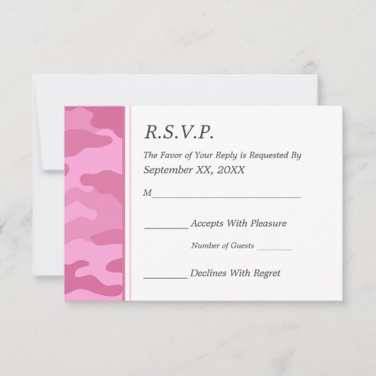 Camouflage Military Wedding RSVP (Vorderseite)