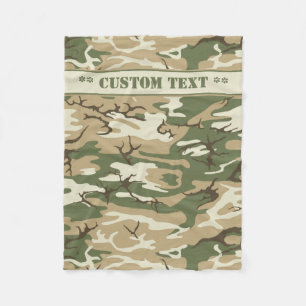 Camouflage mit benutzerdefiniertem Text Fleecedecke