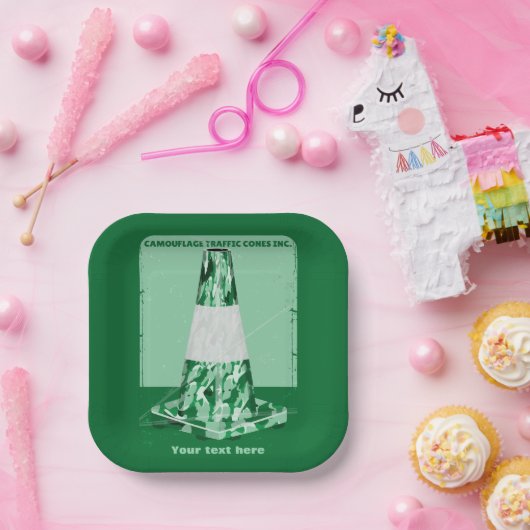 Camouflage mit dem Kegel Pappteller (Party)