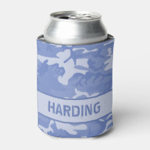 Camouflage Mit Monogramm Blue Can Cooler