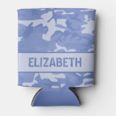 Camouflage Mit Monogramm Blue Dosenkühler (Vorderseite)