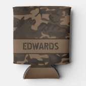 Camouflage Mit Monogramm Brown Can Cooler Dosenkühler (Vorderseite)
