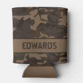 Camouflage Mit Monogramm Brown Can Cooler Dosenkühler (Rückseite)