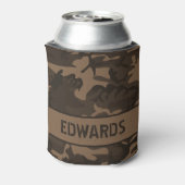 Camouflage Mit Monogramm Brown Can Cooler Dosenkühler (Kanne Rückseite)