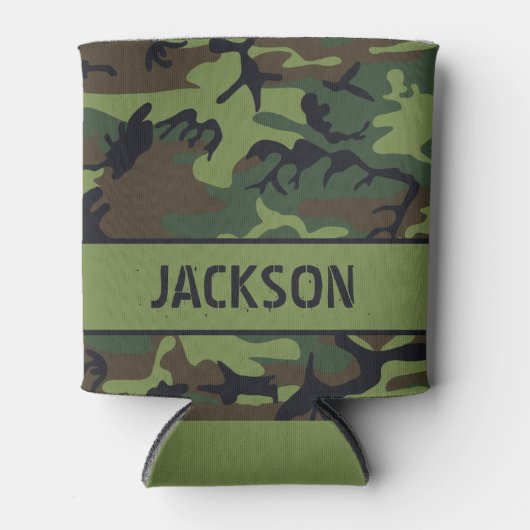 Camouflage Mit Monogramm Can Cooler Dosenkühler (Vorderseite)