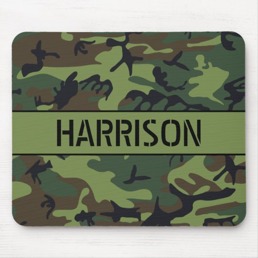 Camouflage Mit Monogramm Mousepad (Vorne)