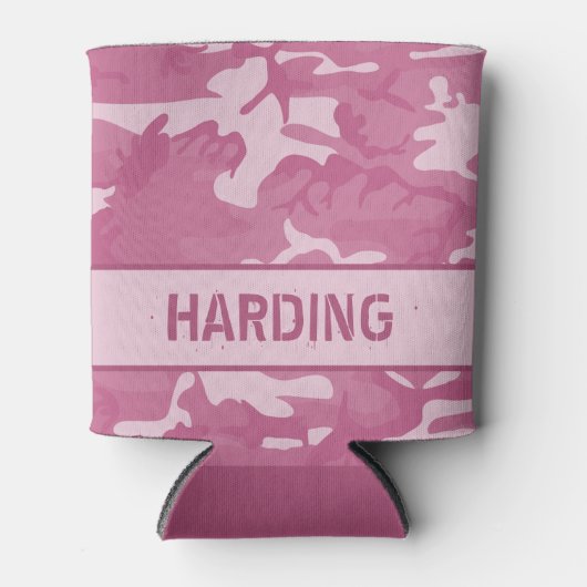 Camouflage Mit Monogramm rosa Dose Cooler Dosenkühler (Vorderseite)
