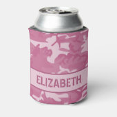 Camouflage Mit Monogramm rosa Dose Cooler Dosenkühler (Kanne Rückseite)