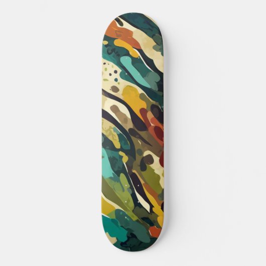 Camouflage mit Rost- und Brauntönen Skateboard (Vorderseite)