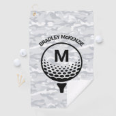 Camouflage Monogramm Golfer Name Golfhandtuch (Insitu)