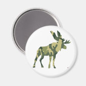 Camouflage Moose-Silhouette Magnet (Vorderseite/Rückseite)