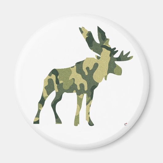 Camouflage Moose-Silhouette Magnet (Vorne)