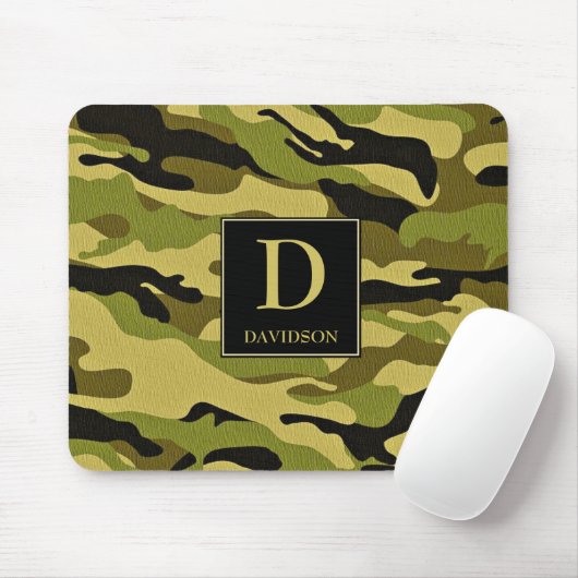 Camouflage Mousepad mit initialer Monogramm-Camouf (Mit Mouse)