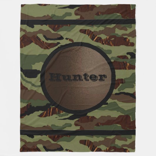 Camouflage Muster 1 Fleece Blanket Hunter (Vorderseite)