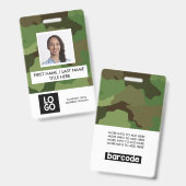 Camouflage Muster Benutzerdefinierter Foto-Name de Ausweis (Vorder- & Rückseite)