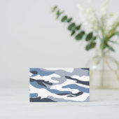 Camouflage Muster Blau Grau Visitenkarte (Stehend Vorderseite)
