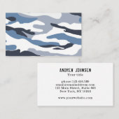 Camouflage Muster Blau Grau Visitenkarte (Vorne/Hinten)