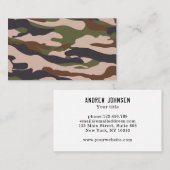 Camouflage Muster Braun beige Grün Visitenkarte (Vorne/Hinten)