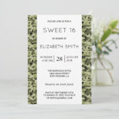 Camouflage Muster, Camouflage, Militär, Süß 16 Einladung (Stehend Vorderseite)