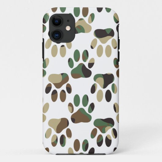 Camouflage Muster Dog Paw Print Case-Mate iPhone Hülle (Rückseite)