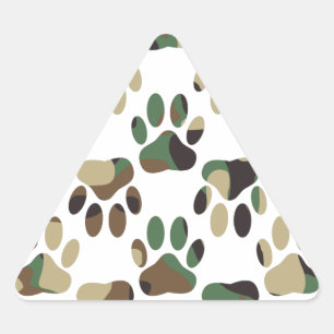 Camouflage Muster Dog Paw Print Dreieckiger Aufkleber